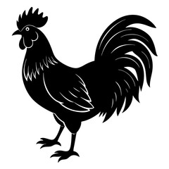 Rooster silhouette vector illustration