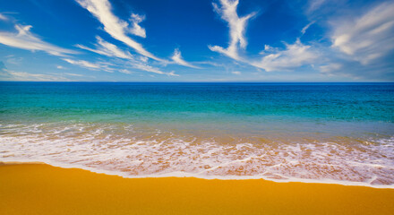 Beautiful beach and tropical sea in Phuket, Thailand.