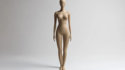 Naklejka premium Wooden mannequin figure displaying human form in minimalist setting