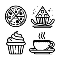 bread icon minimal lines on white background