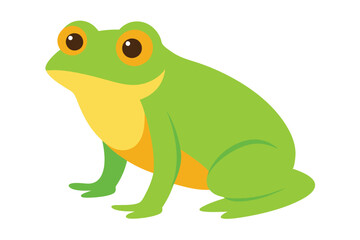 Green Frog Cartoon on Lily Pad
