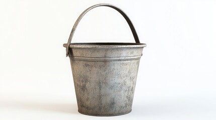 A realistic 3D illustration of a bucket with a handle on a clean background.