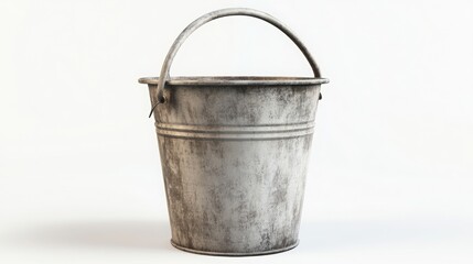 Realistic bucket with handle, made in 3D format.