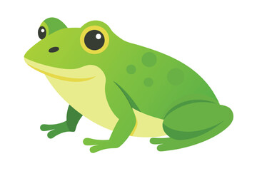 Fototapeta premium Green Frog Cartoon on Lily Pad 