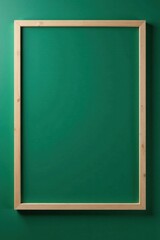 Empty Light Wood Frame on Green Background Perfect for Your Next Presentation or Design Project