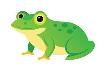 Green Frog Cartoon on Lily Pad
