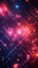 Fototapeta premium Vibrant abstract composition showcasing colorful light patterns and dynamic energy in a cosmic landscape