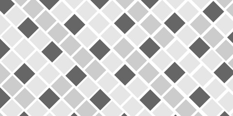 Abstract white and grey square pattern seamless mosaic tile texture geometric white background.