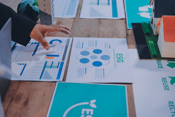 Carbon offset price report CO2 emission. Future growth Net zero waste in ESG ethical SME office...