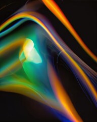 Bright neon streaks in abstract art