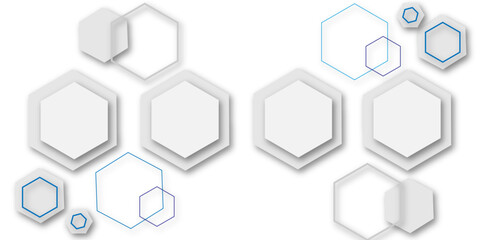 Abstract colourful hexagon technology geometric pattern concept white background. Use for template, wallpaper, website vector illustration.