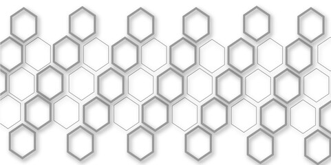Abstract white and grey hexagon technology geometric pattern concept white background. Use for template, wallpaper, website vector illustration.