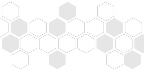 Abstract white and grey hexagon technology geometric pattern concept white background. Use for template, wallpaper, website vector illustration.