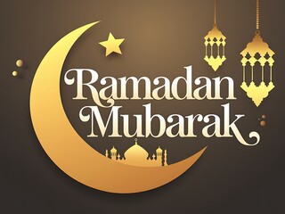 Ramadan Mubarak Crescent Moon Star Mosque Lanterns