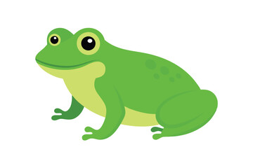 Obraz premium Green Frog Cartoon on Lily Pad 