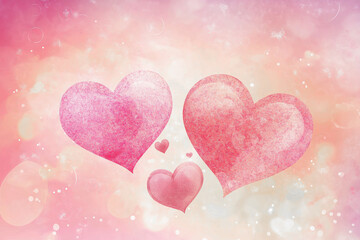 Large pink hearts on a pink background. Idea for Valentine's Day. Celebrating Valentine's Day. Holiday concept.