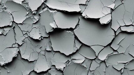 Abstract Cracked Grey Texture Background, Dry Mud, Parched Earth,  Desolate Landscape