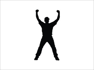 Baseball Player Celebrating Home Run Silhouette | Sports Art Design