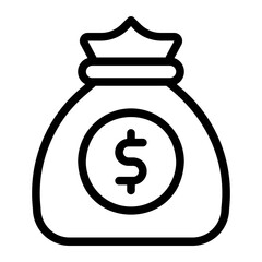 money bag line icon