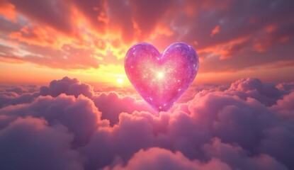 Valentine's Day Romantic Love Symbol in the Sky - Heart Shaped Cloud