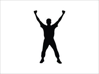 Baseball Player Celebrating Home Run Silhouette | Sports Art Design