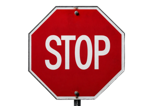 stop sign isolated on white