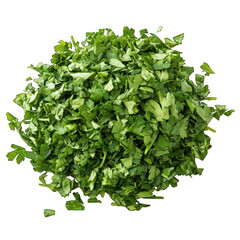 Obraz premium Pile of Chopped fresh Parsley white background
