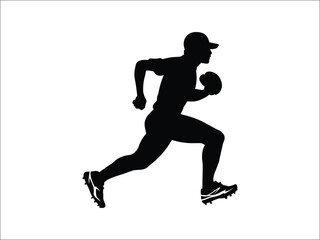 Baseball Runner Silhouette | Athlete in Action Artwork