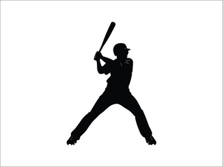 Baseball Batter Silhouette | Dynamic Sports Pose Artwork