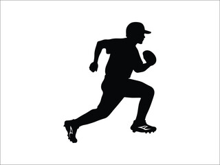 Baseball Runner Silhouette | Athlete in Action Artwork