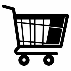 E-Commerce Cart Black Silhouette Vector