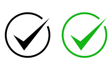Black and green checkmark icons