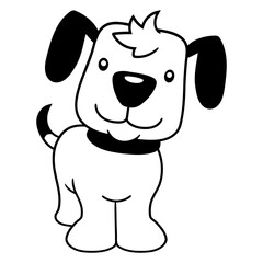 Dog Standing Cute Little Happy Puppy Pet Cartoon Design Lover Art Vector Illustration Card T-Shirt Poster Sticker Graphic Print Decorative Drawing Isolated Logo Decoration Symbol Creative Cool Style
