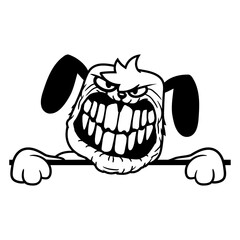 Dog Monster Evil Dangerous Teeth Grin Smile Cool Design Lover Art Vector Illustration Card T-Shirt Poster Sticker Graphic Print Decorative Drawing Isolated Logo Decoration Symbol Creative Cool Style
