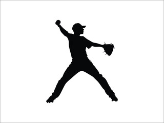 Baseball Pitcher Silhouette Bundle – Sports Wind-Up Poses for Creative Projects