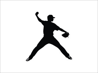 Baseball Pitcher Silhouette Bundle – Sports Wind-Up Poses for Creative Projects