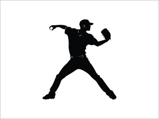 Baseball Pitcher Silhouette Bundle – Sports Wind-Up Poses for Creative Projects
