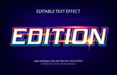 Edition editable text effect, 3D editable text template.	