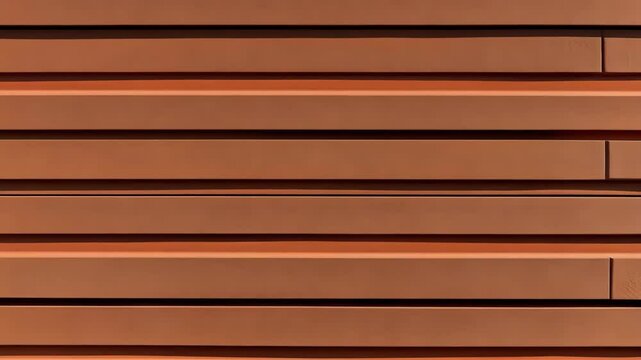 Brown wooden planks arranged in parallel lines showcasing structural design and texture