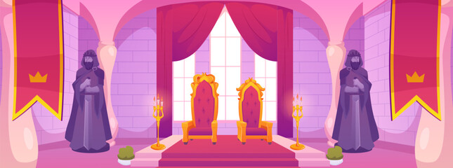 Medieval throne room. Royal Palace. © sabelskaya