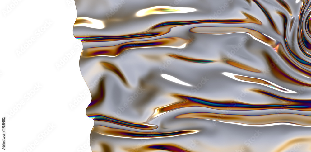 Poster Metallic fabric drapes and shimmers in a mesmerizing display of color and texture