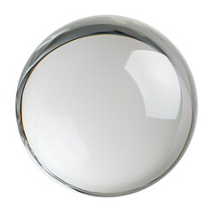 Esfera de vidro reflexiva e transparente em um fundo transparente.