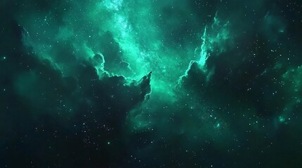 Obraz premium Stunning Teal Nebula Space Background Galaxy