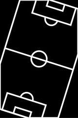 Minimalist Soccer Pitch with Black Background and White Markings © IllustraVault