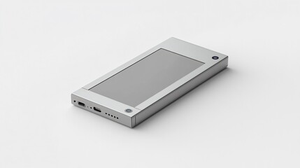 Sleek Silver Portable Device Mockup with Screen