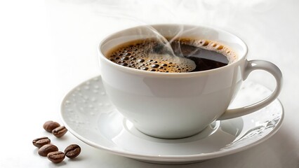 Obraz premium cup of coffee isolated on white background cutout