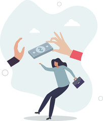 Stop Corruption, refusing to take bribery money concept.flat characters.