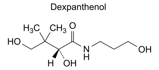 Chemical structure of dexpanthenol, drug substance