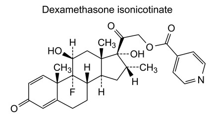 Chemical structure of dexamethasone isonicotinate, drug substance
