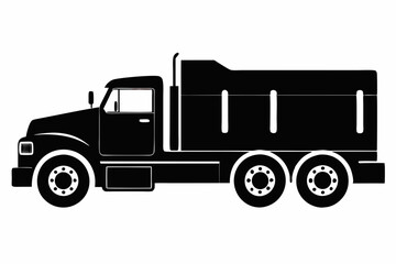 Detailed Semi-Truck Line Drawing Vector